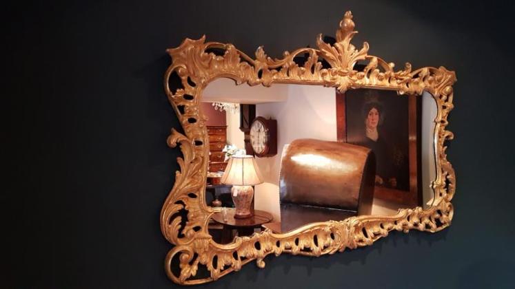 Stylish Timber Gilt Over Mantel Mirror - Image 4