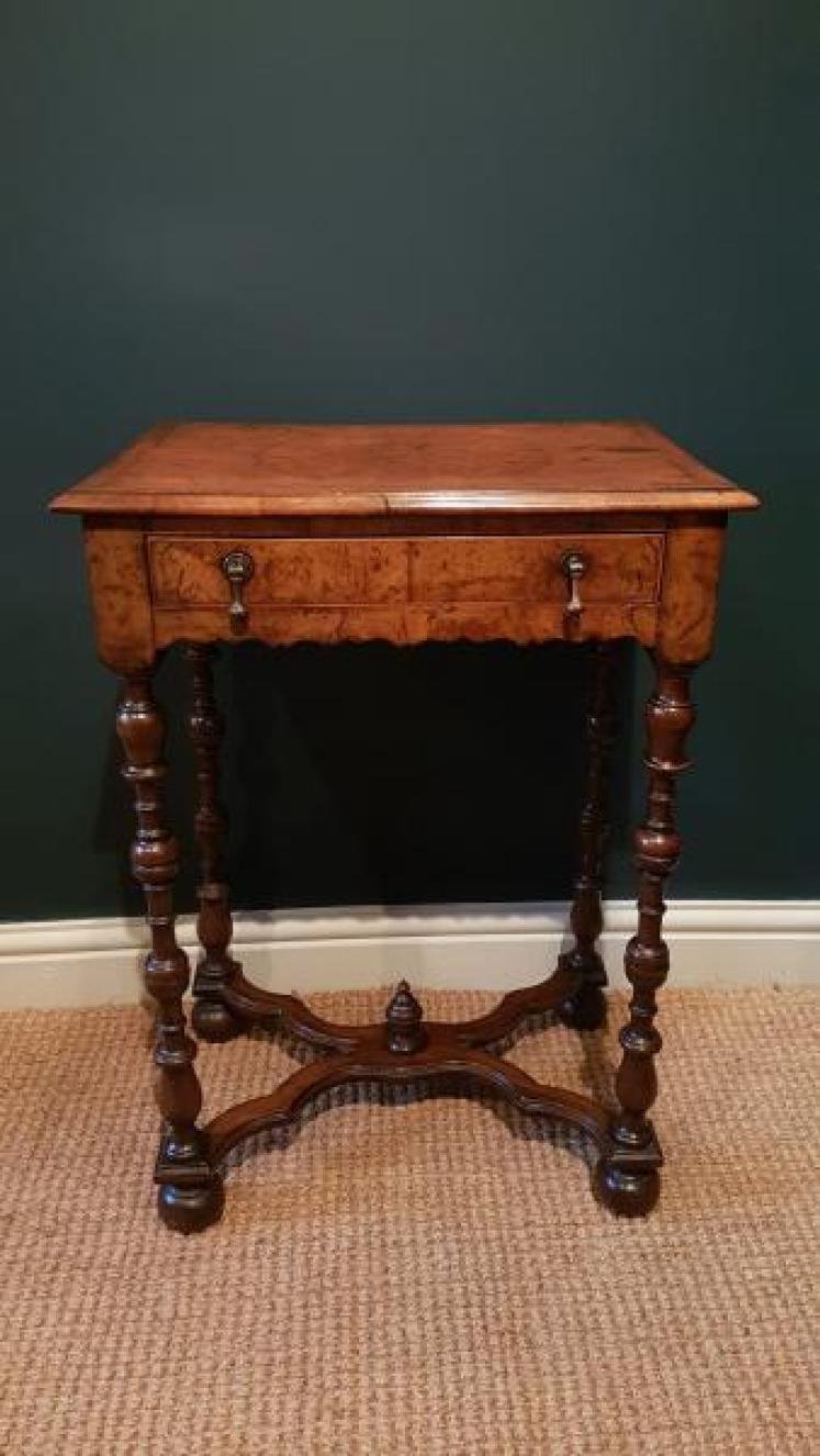 Superb William & Mary Style Walnut Side Table - Image 1