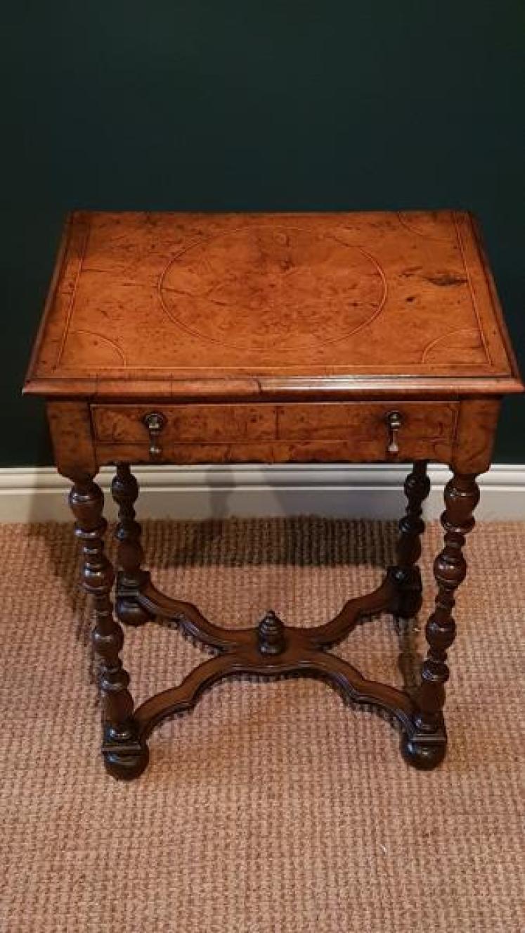 Superb William & Mary Style Walnut Side Table - Image 2