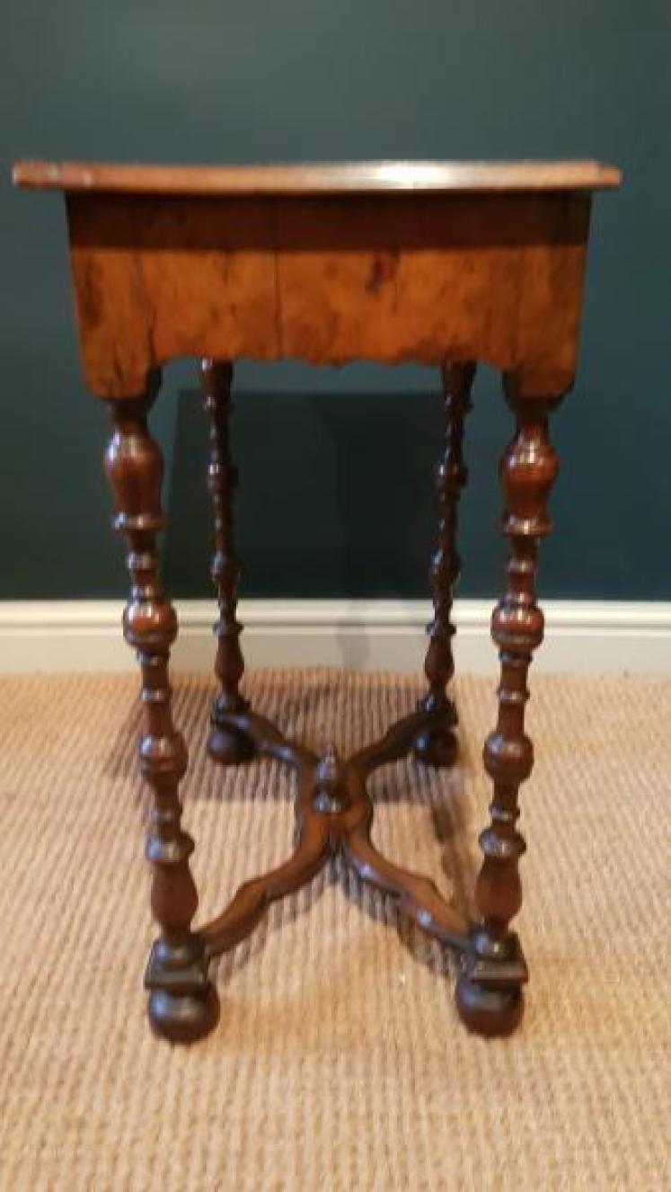 Superb William & Mary Style Walnut Side Table - Image 3