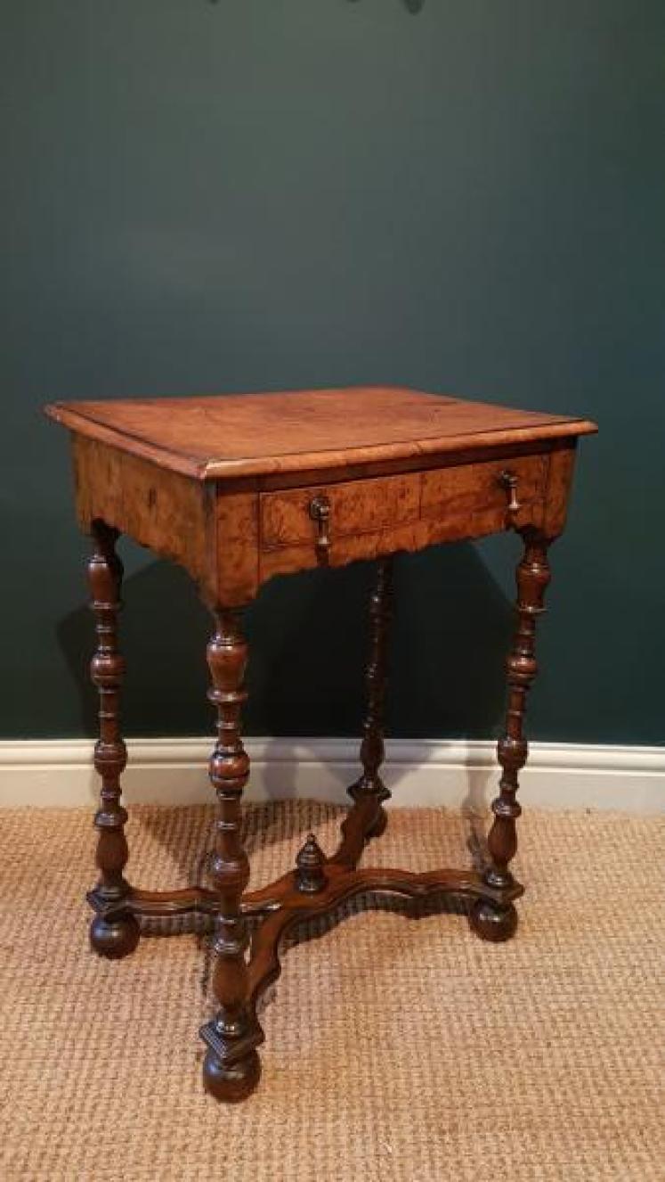Superb William & Mary Style Walnut Side Table - Image 7