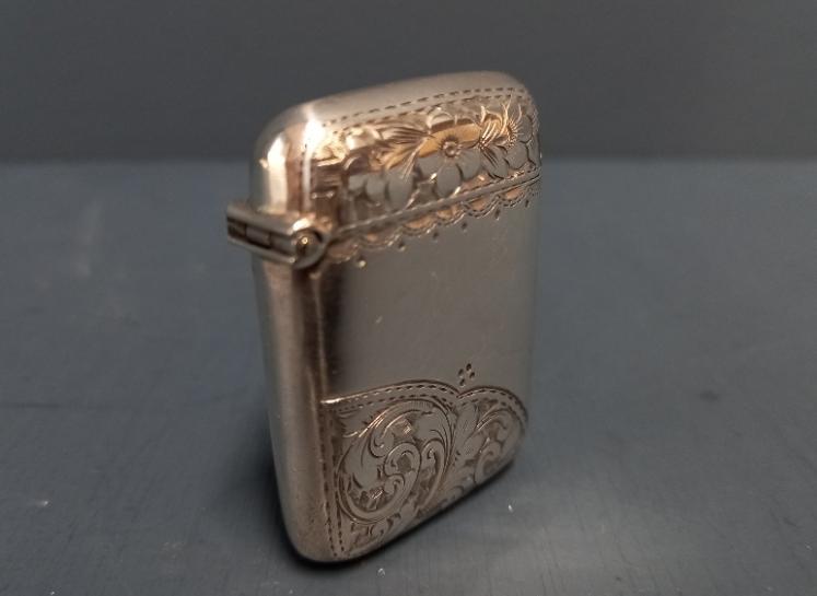 Victorian Engraved Silver Vesta Case - Image 1