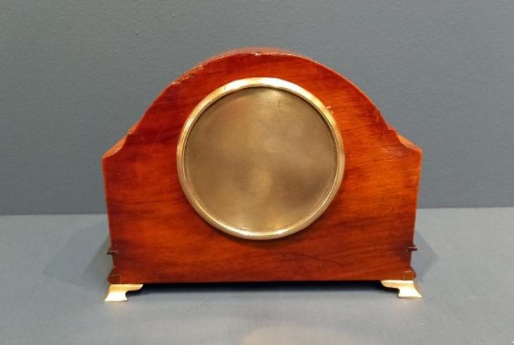 Edwardian Period Burr Walnut & Gilt Mantel Clock - Image 6