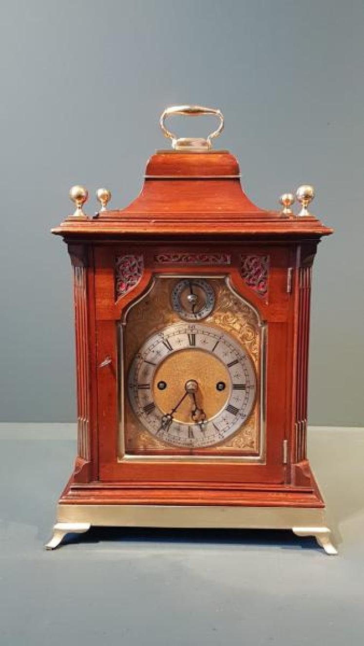Late Victorian Mahogany Double Fusee Bracket Clock - Image 1