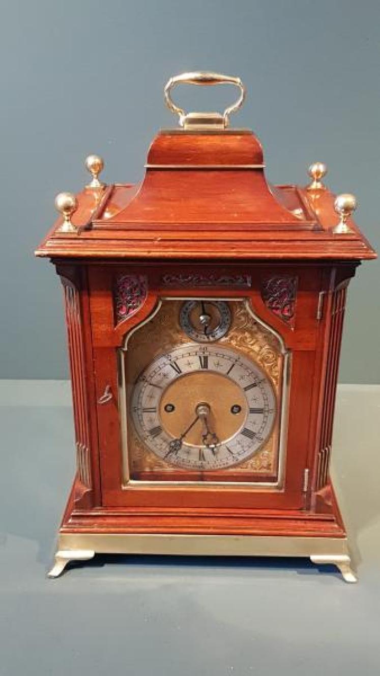 Late Victorian Mahogany Double Fusee Bracket Clock - Image 6