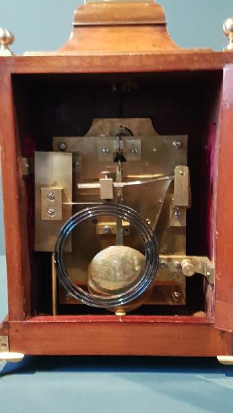 Late Victorian Mahogany Double Fusee Bracket Clock - Image 7