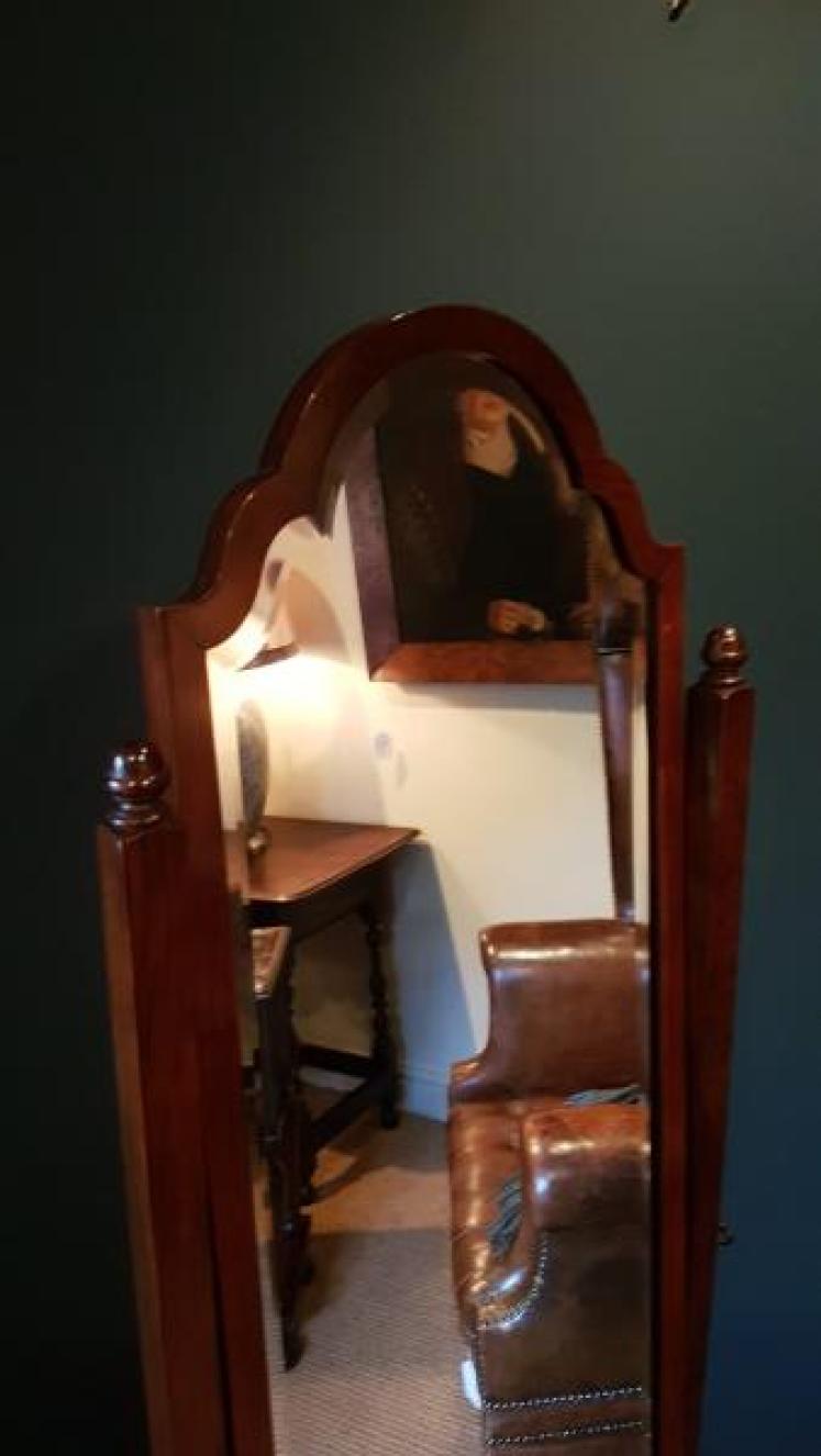Edwardian Walnut Cheval Mirror - Image 2