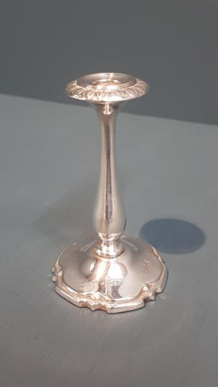 Walker and Hall Cast Silver Taper Stick - Image 1