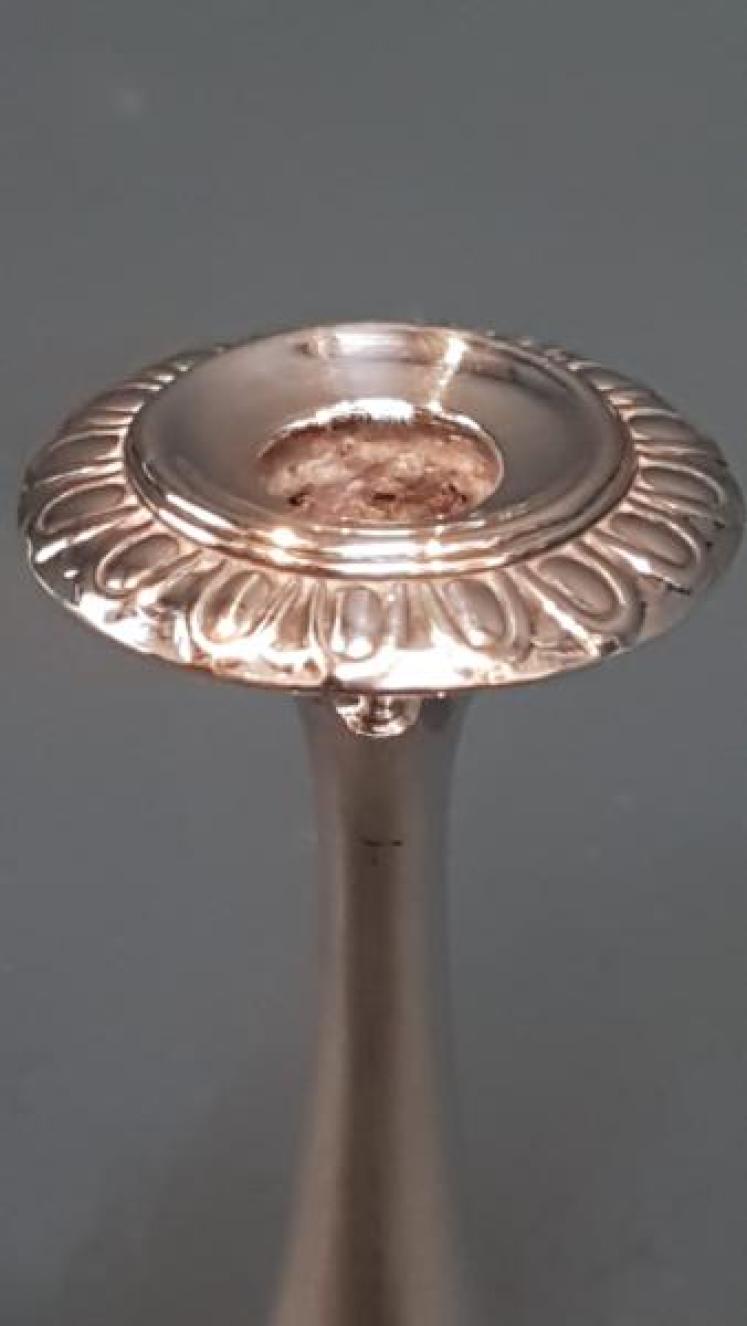 Walker and Hall Cast Silver Taper Stick - Image 3
