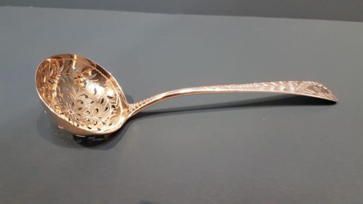 George III Silver Fretted and Gilded Ladle - Image 1