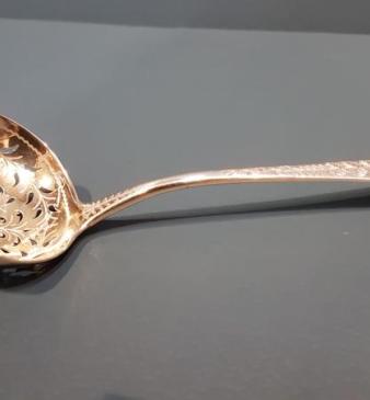 George III Silver Fretted and Gilded Ladle