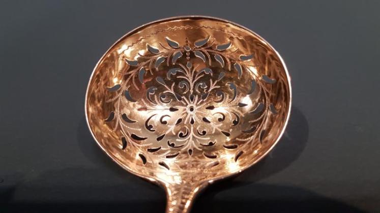 George III Silver Fretted and Gilded Ladle - Image 3
