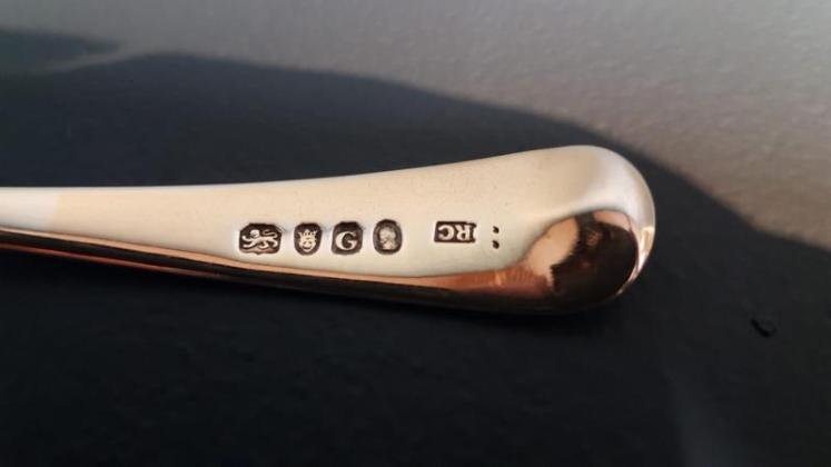George III Silver Fretted and Gilded Ladle - Image 6