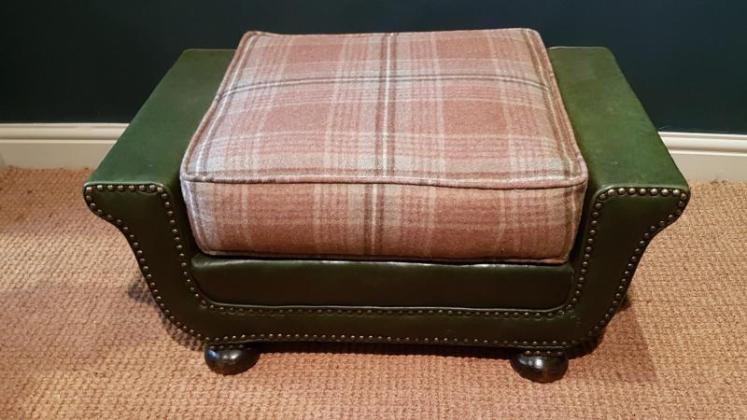 1920's Leather Foot Stool - Image 1