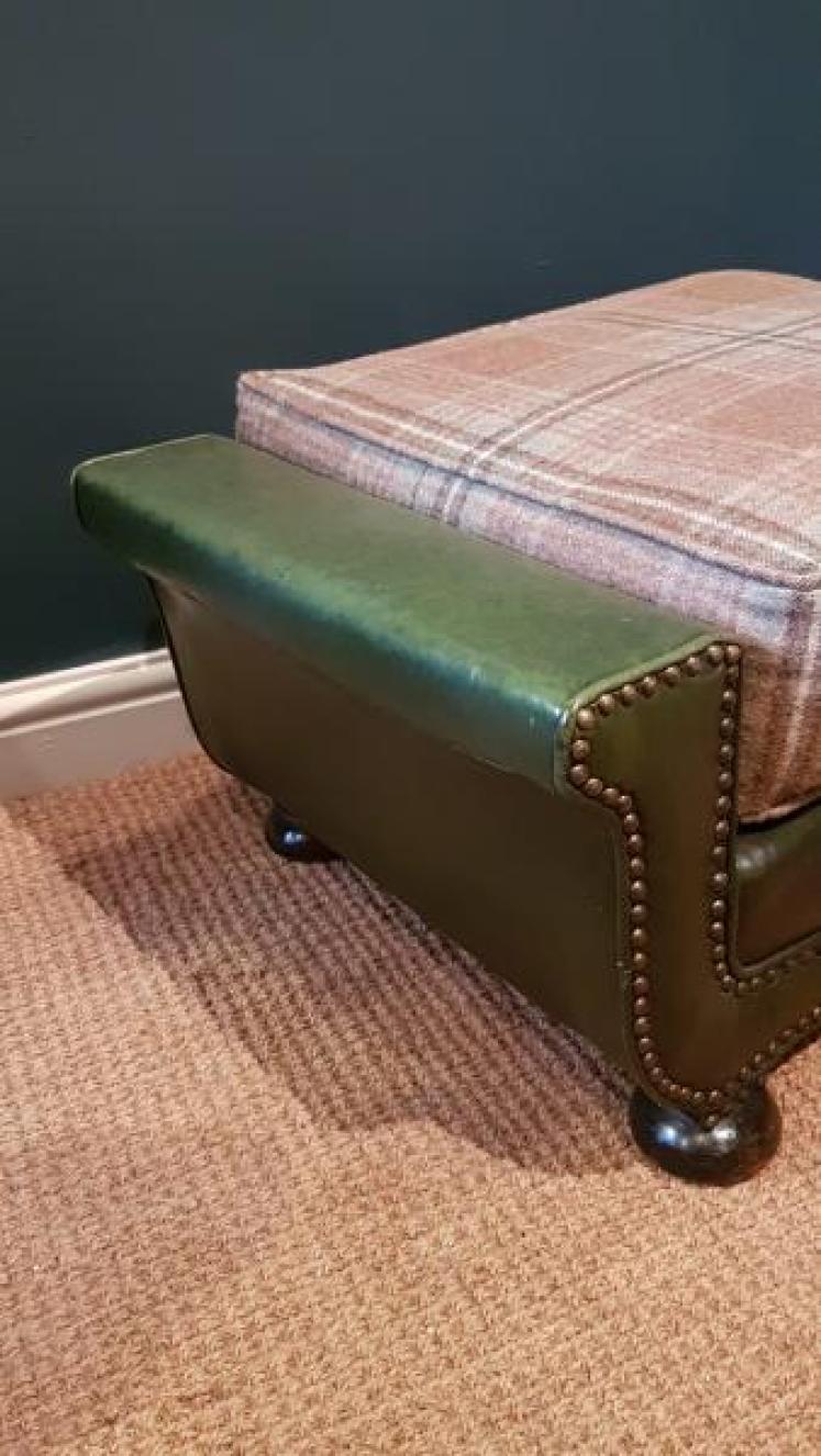 1920's Leather Foot Stool - Image 6