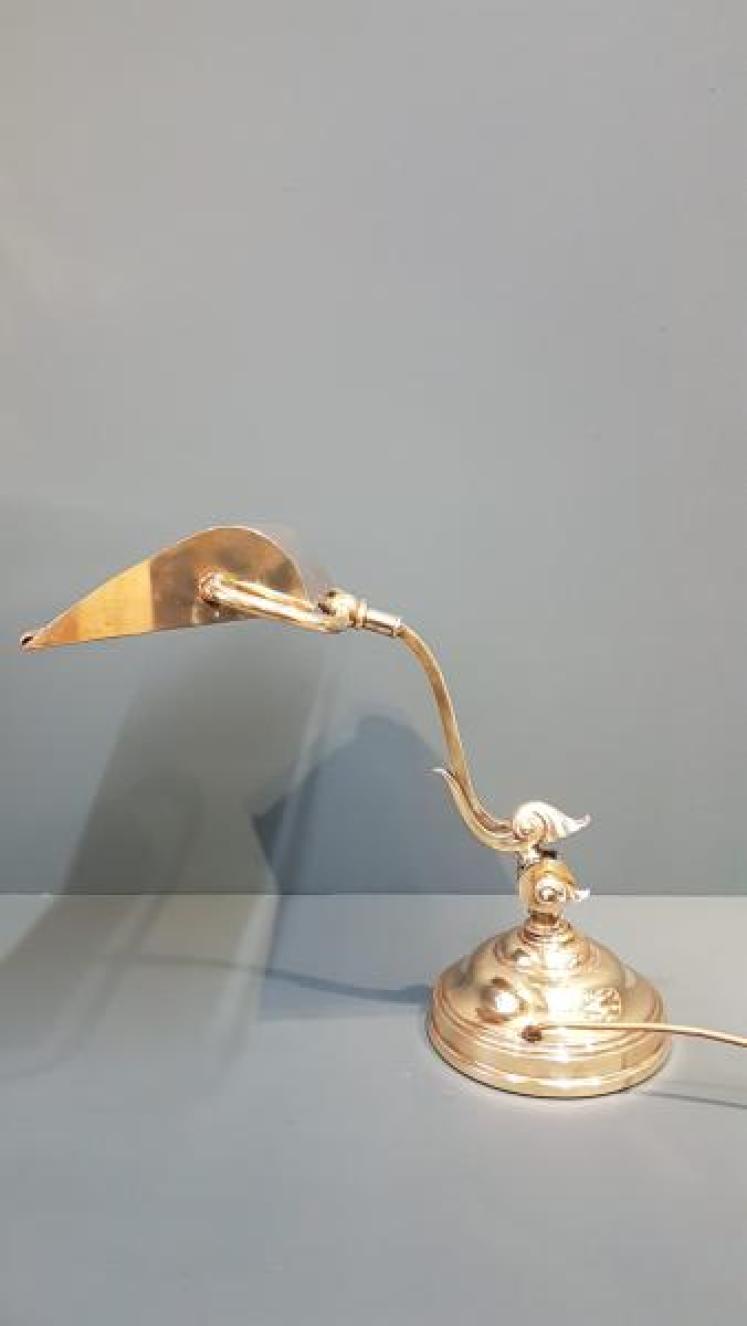 Edwardian Brass Adjustable Bankers Lamp - Image 5