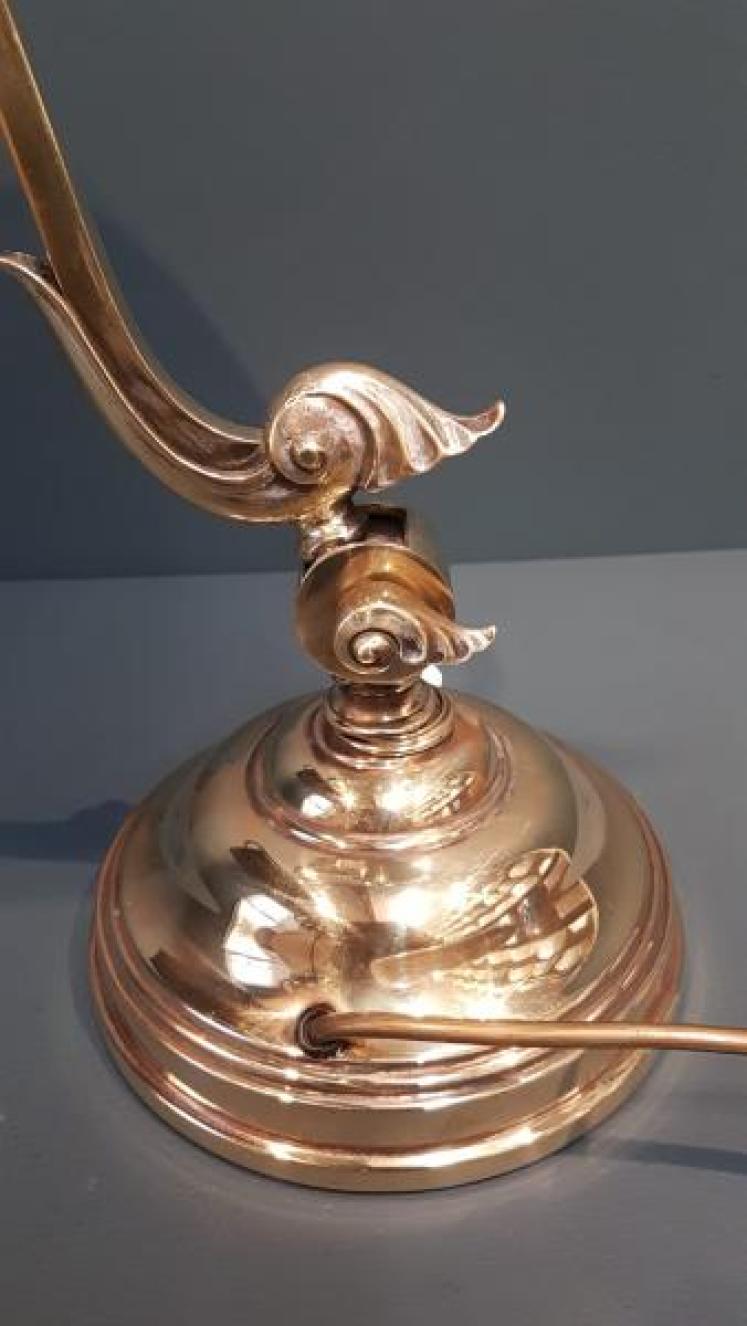 Edwardian Brass Adjustable Bankers Lamp - Image 6