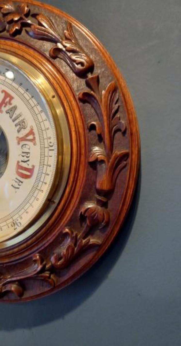 Superb Large 14" Victorian Skeletonised Barometer - Image 5