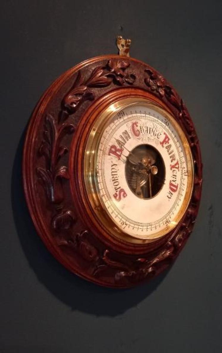 Superb Large 14" Victorian Skeletonised Barometer - Image 6