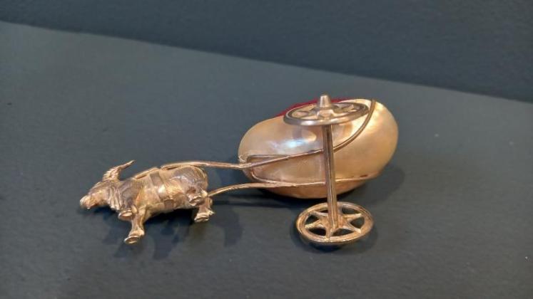 Rare Adie & Lovekin Silver Goat & Cart Pin Cushion - Image 6