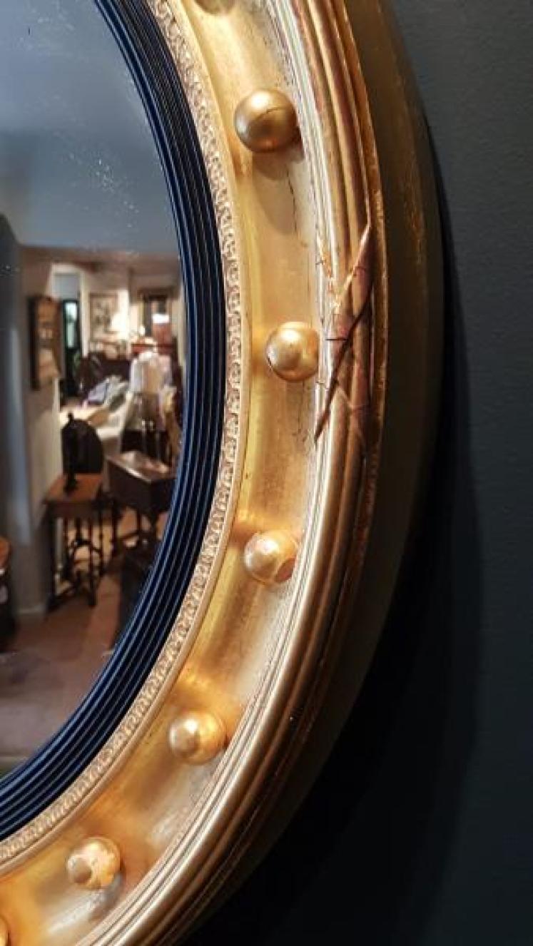 Large Edwardian Gilt Convex Mirror - Image 4