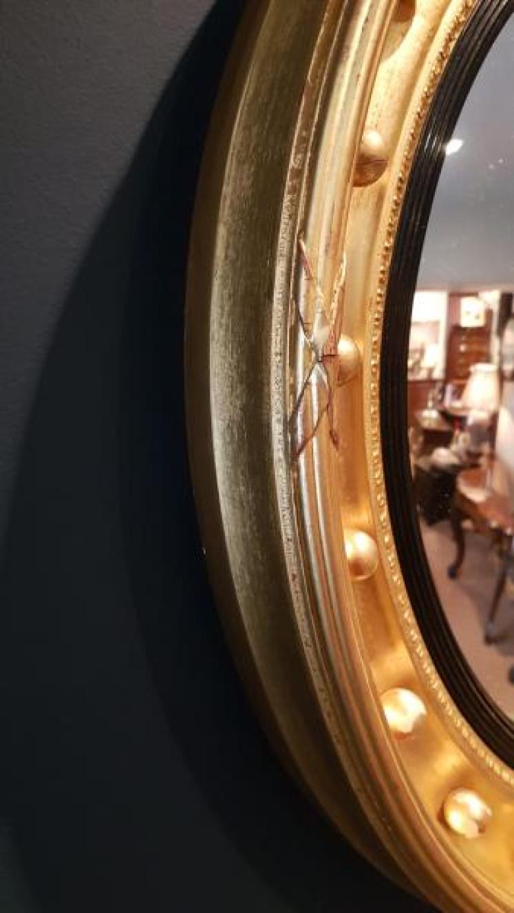 Large Edwardian Gilt Convex Mirror - Image 6