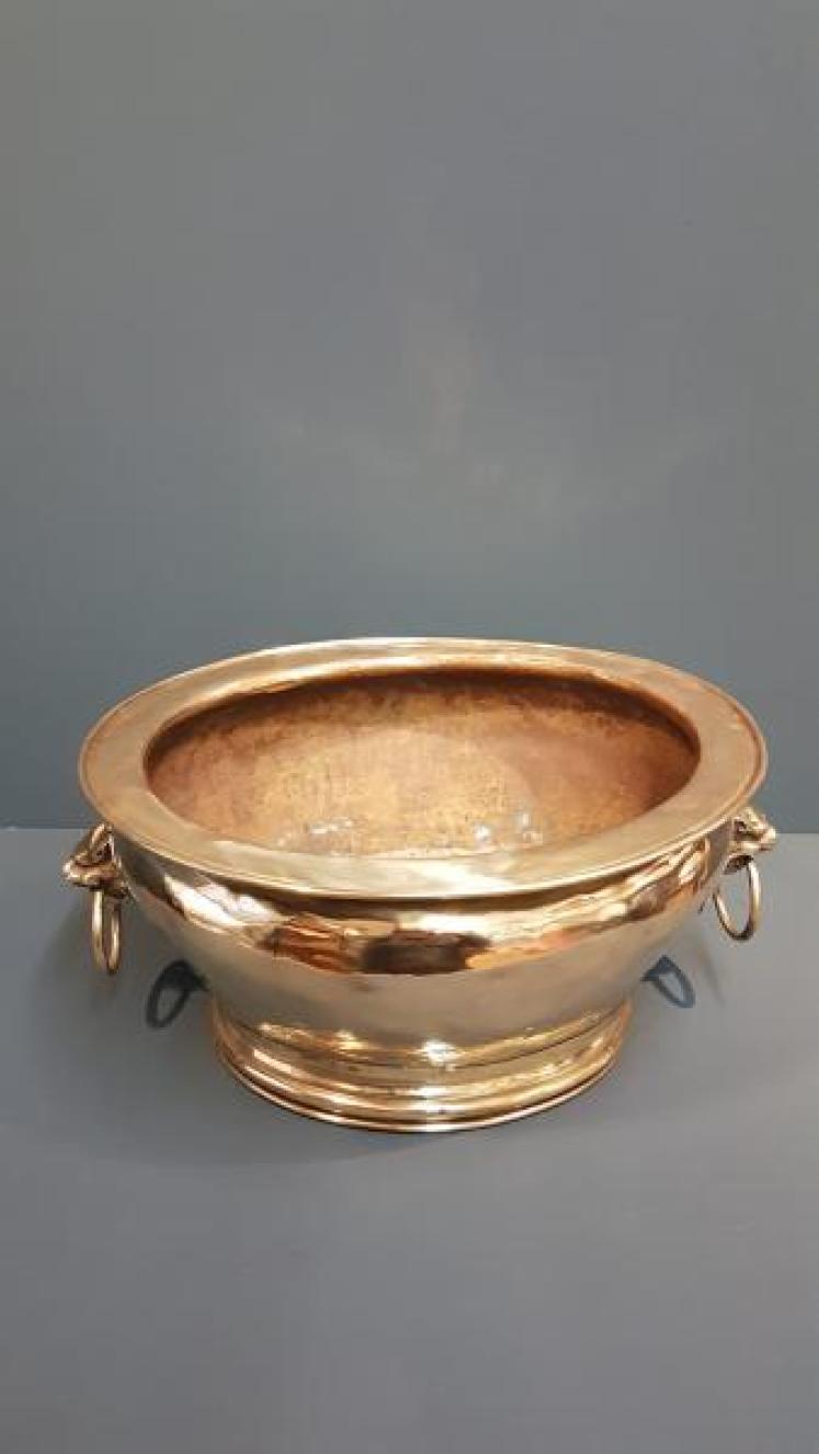 Large Victorian Brass Planter - Image 6