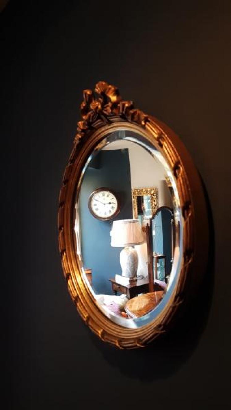Small Edwardian Timber Gilt Mirror - Image 5