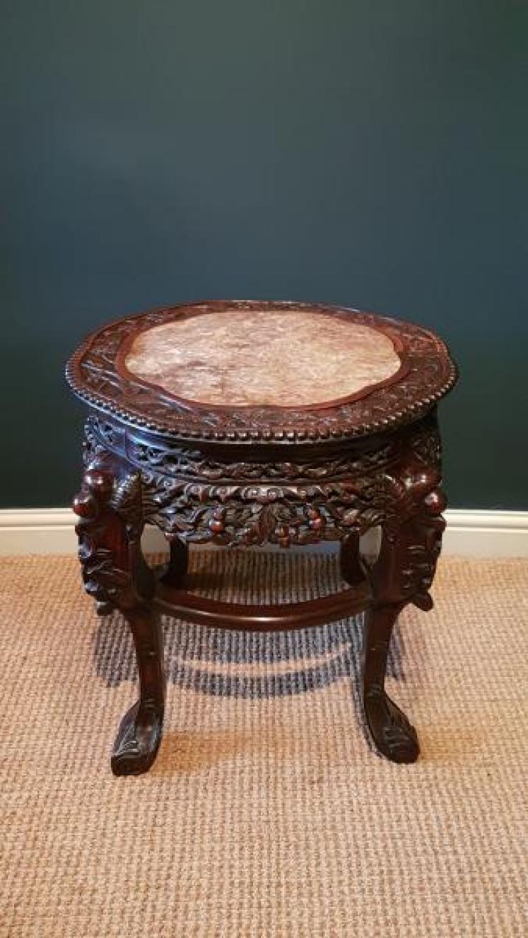 Large Victorian Oriental Rosewood Stand - Image 1