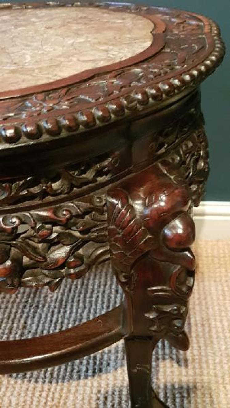 Large Victorian Oriental Rosewood Stand - Image 4