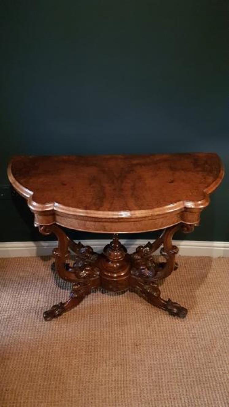 Fine Quality Mid Victorian Burr Walnut Gaming Table - Image 1