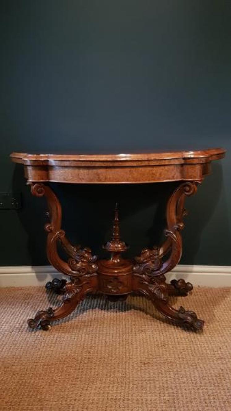 Fine Quality Mid Victorian Burr Walnut Gaming Table - Image 2