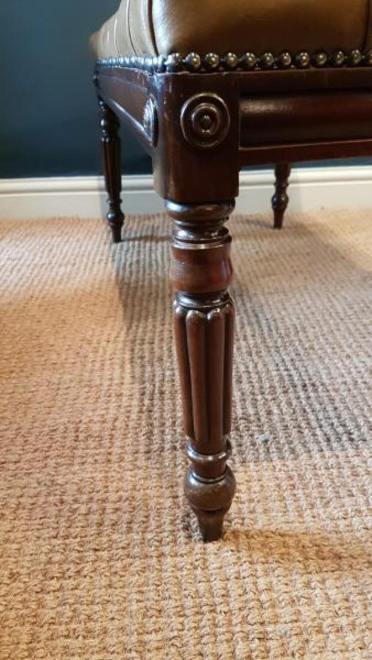 Large Regency Leather Stool - Image 4
