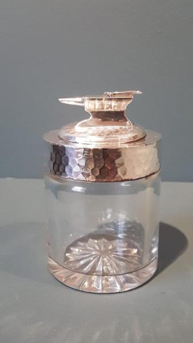 Planished Silver Anvil Handle Table Jar - Image 1