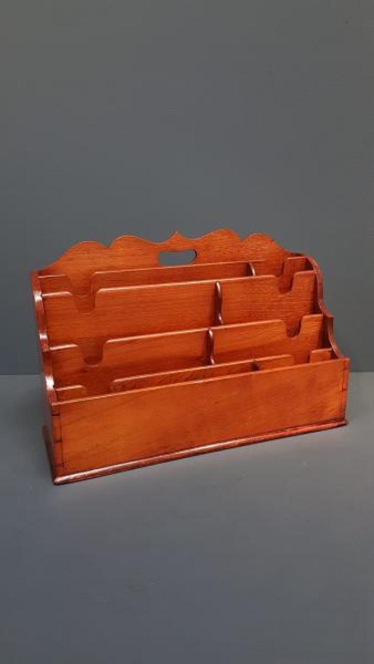 Large Victorian Walnut Waterfall Letter Rack - Image 1