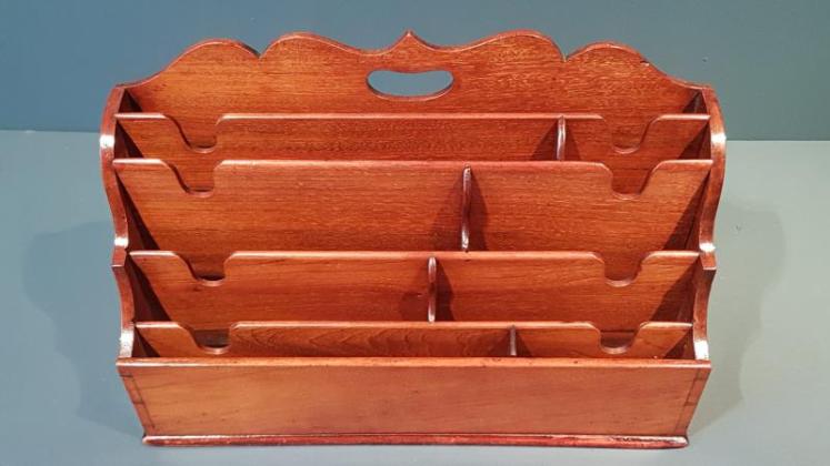 Large Victorian Walnut Waterfall Letter Rack - Image 5