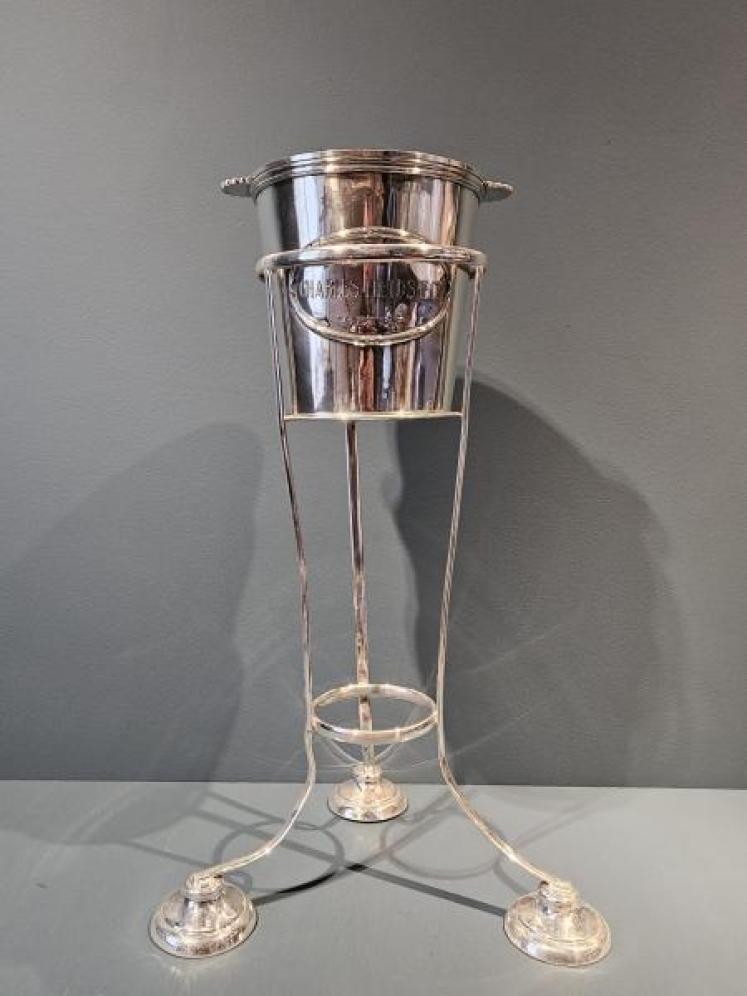 1920's Silver Plated Wine Cooler and Stand - Image 1