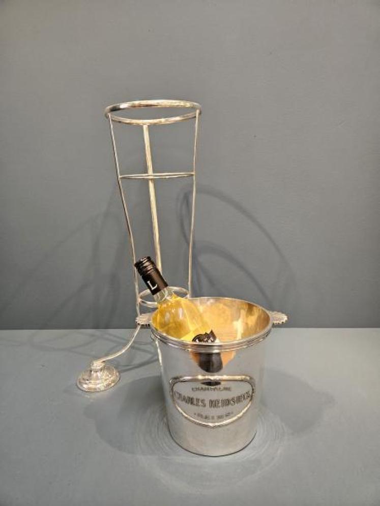 1920's Silver Plated Wine Cooler and Stand - Image 2