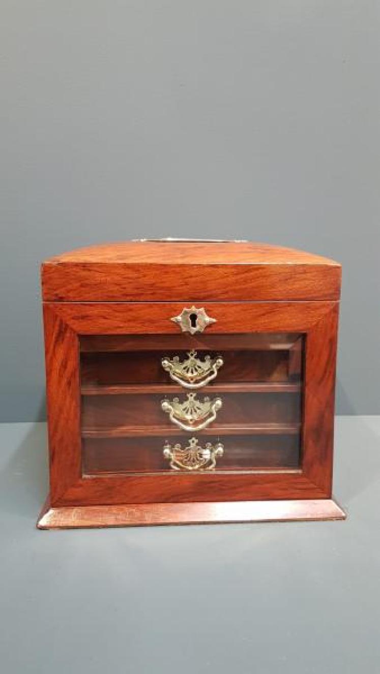 Victorian Walnut Jewellery Box - Image 4