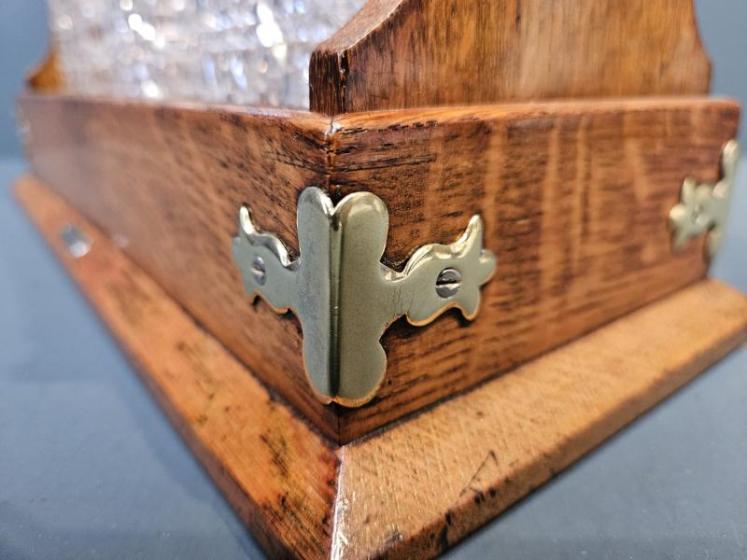 Superb Victorian Oak Three Bottle Tantalus - Image 6