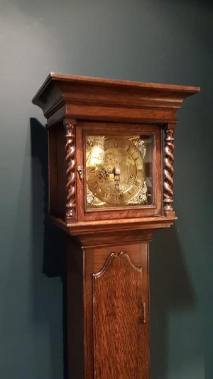 Victorian Oak Weight Driven Grandmother Clock - Image 2