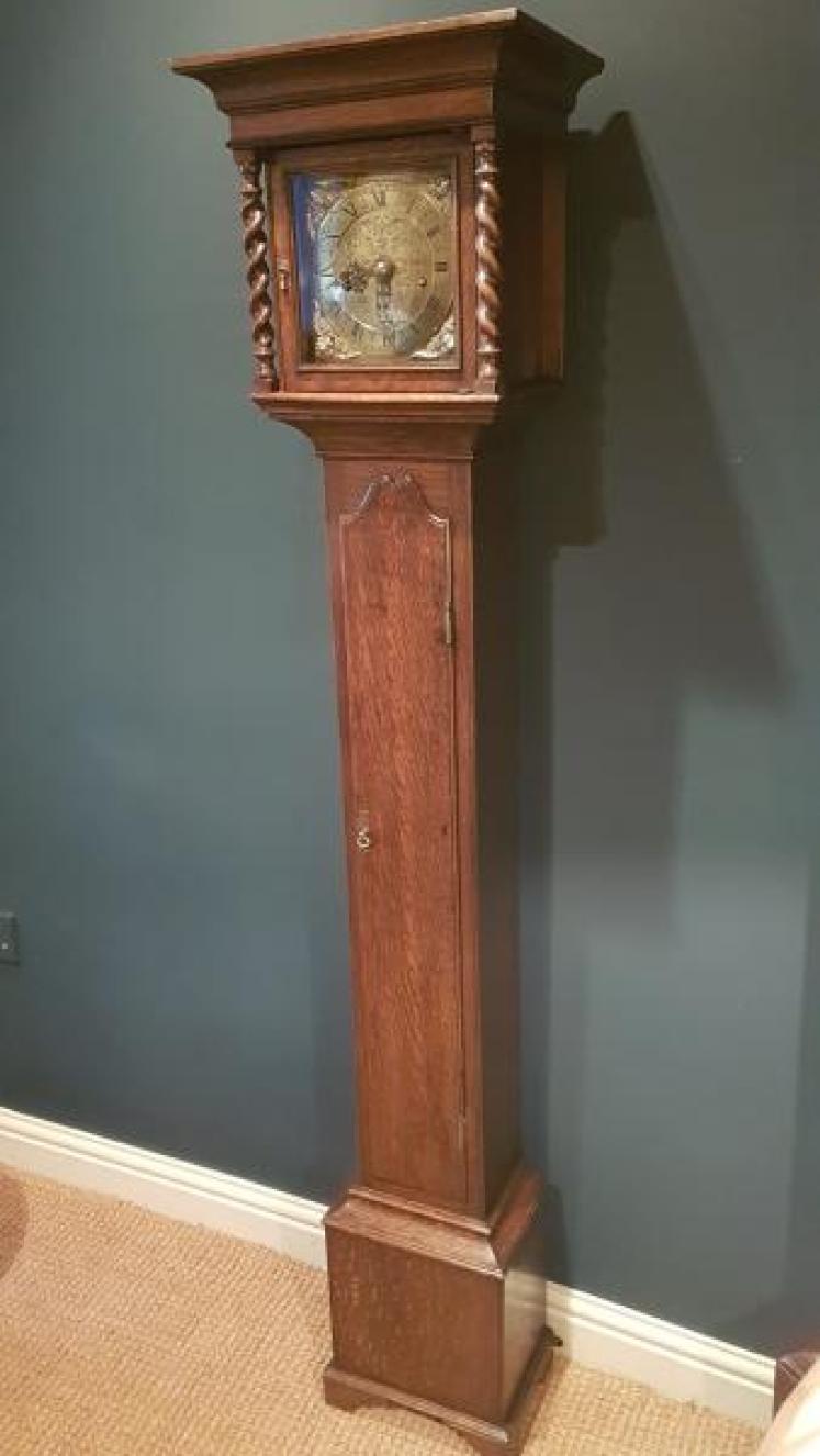 Victorian Oak Weight Driven Grandmother Clock - Image 6