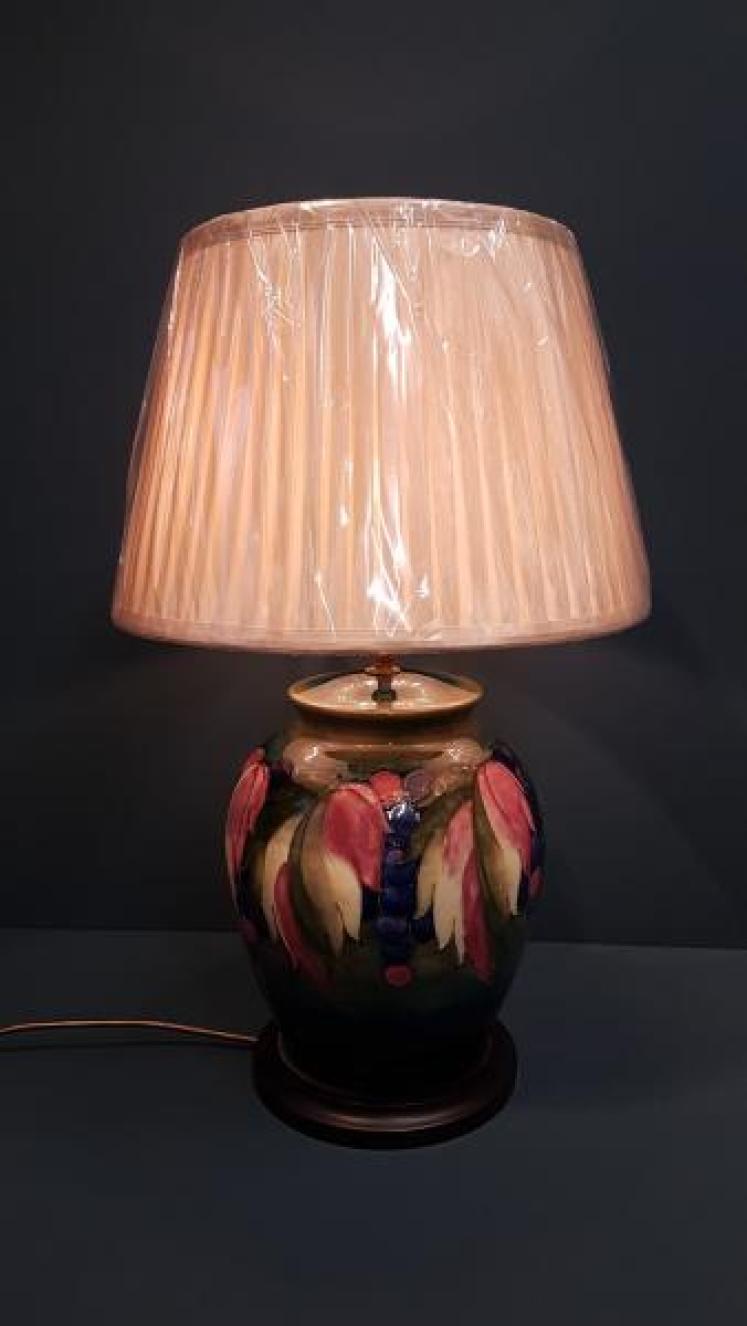 Large Early Walter Moorcroft Leaf and Berries Lamp - Image 5