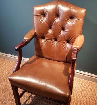 George III Mahogany Framed Gainsborough Chair