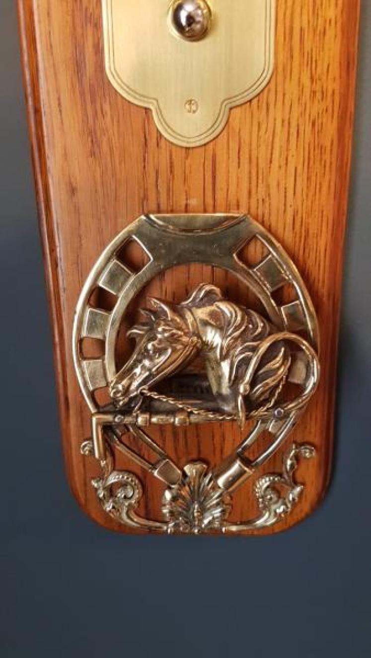 Edwardian Oak Thermometer and Paper Clip - Image 3