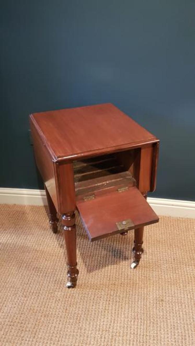 Matching Pair of Early Victorian Pembroke Bedside Cabinets - Image 6