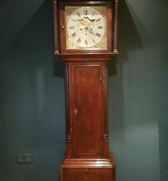George III Oak 8 Day Moon Phases Longcase Clock
