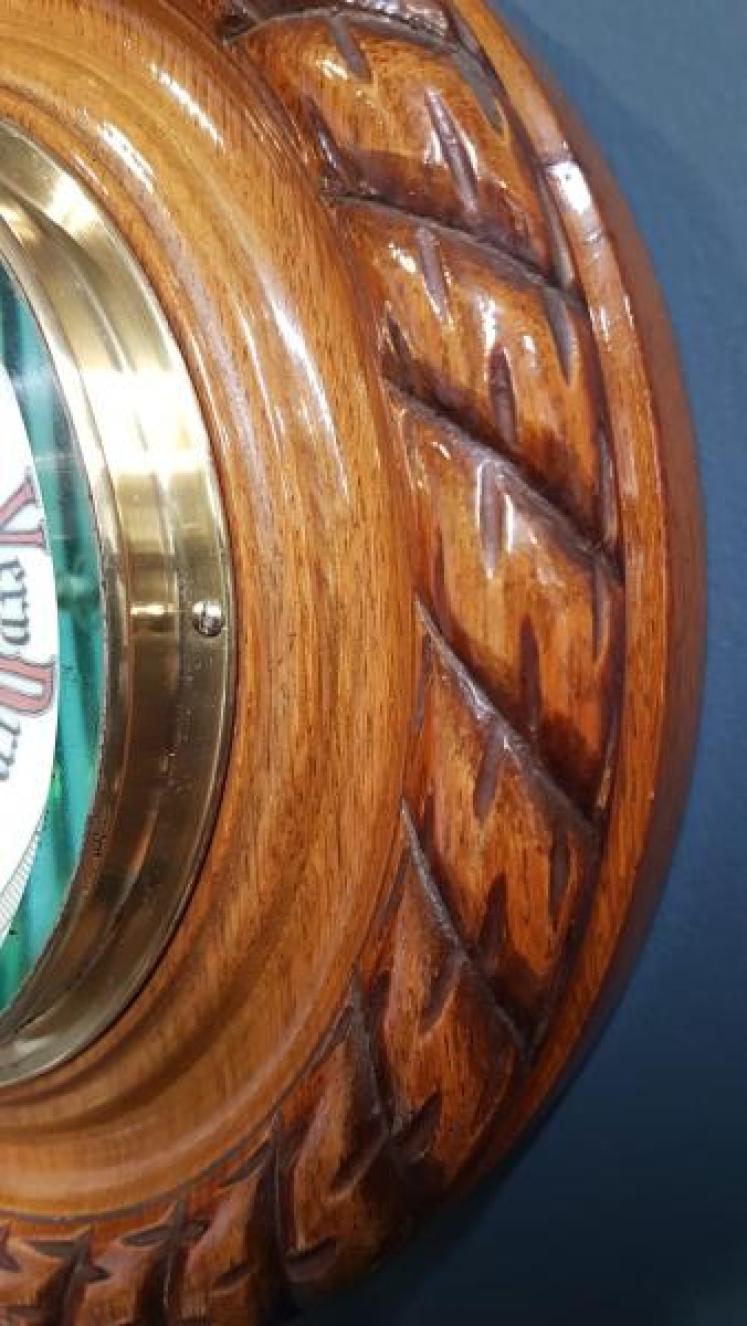 Quality Victorian Oak Rope Twist Barometer - Image 4