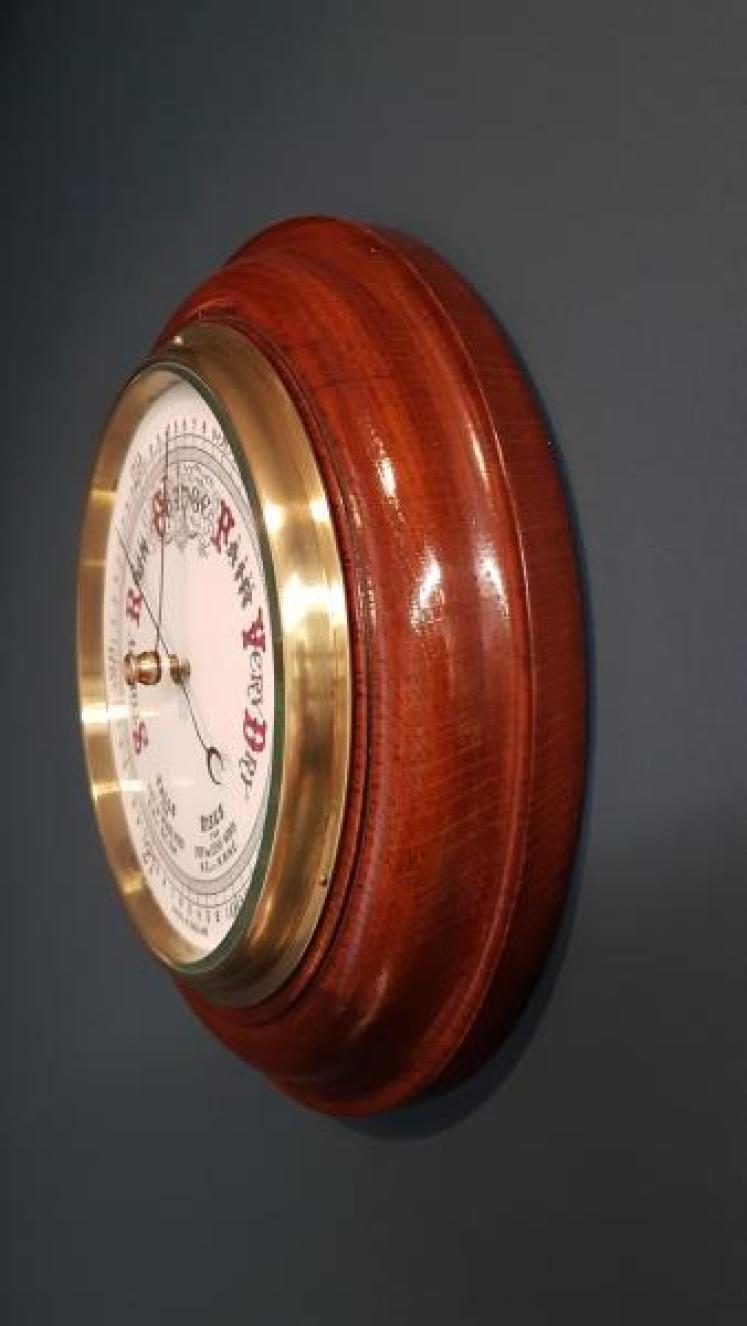 Victorian Turned Oak Cased Barometer - Image 2