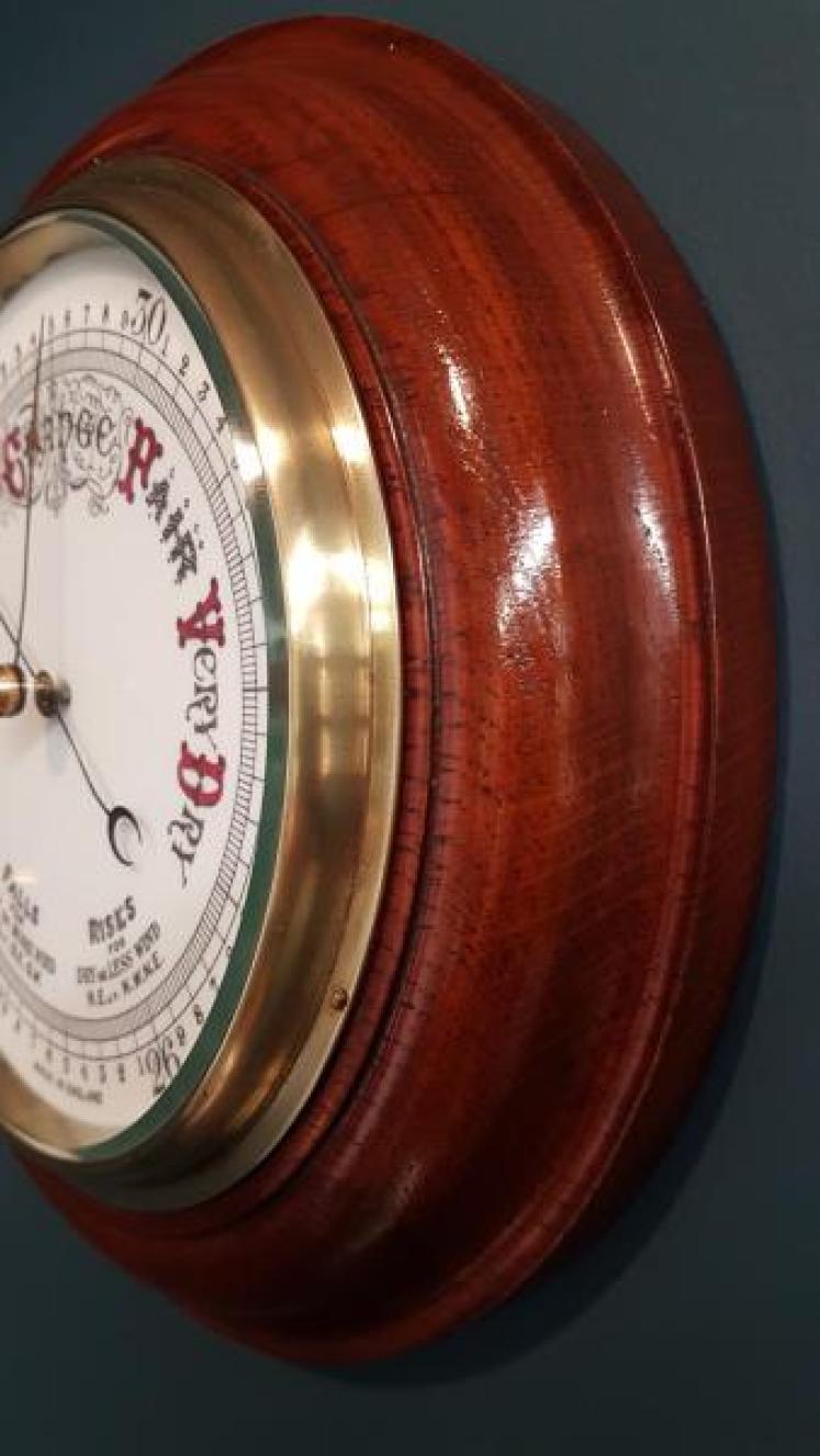 Victorian Turned Oak Cased Barometer - Image 3